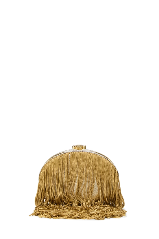 Gold Crystal Fringe Minaudi&egrave;re, , large image number 4