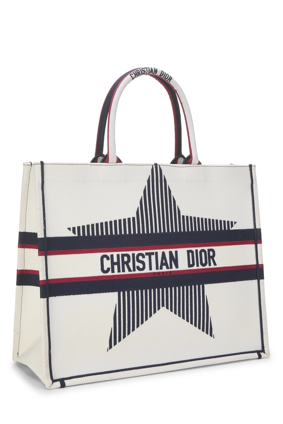 White Canvas Alps Star Book Tote Large, , large image number 1