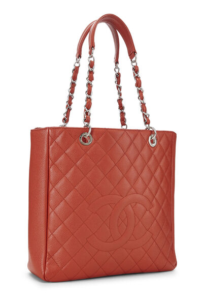 Orange Quilted Caviar Petite Shopping Tote (PST) XL, , large