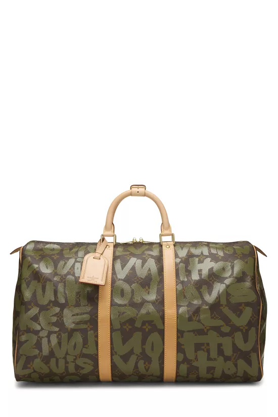 Stephen Sprouse x Louis Vuitton Green Monogram Graffiti Keepall 50, , large image number 0