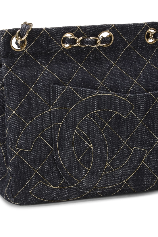 Navy Denim Shoulder Bag, , large image number 6
