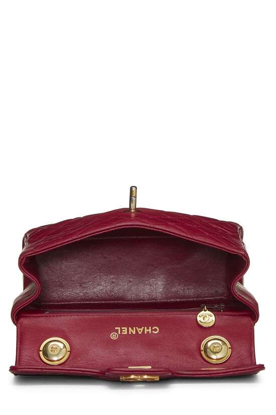 Mini flap bag, Lambskin, burgundy — Fashion