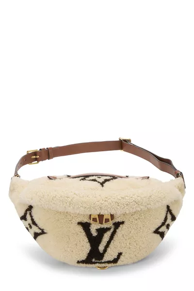 Louis Vuitton Natural Shearling Monogram Teddy Bumbag