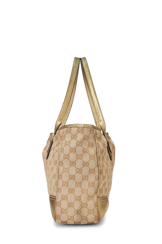 Gold Gucci GG Canvas Tote Bag