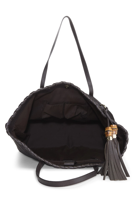 Brown GG Canvas Bamboo Tote, , large image number 5
