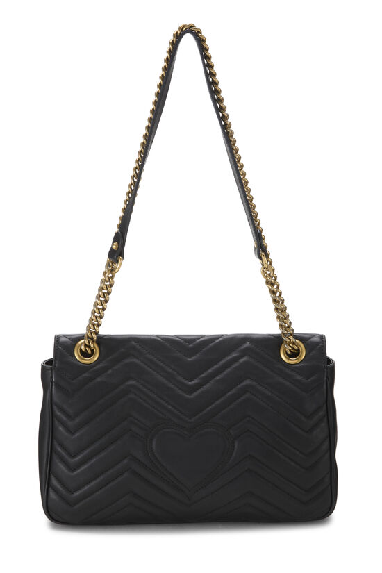 Black Leather GG Marmont Matelass&eacute; Shoulder Bag Small, , large image number 3