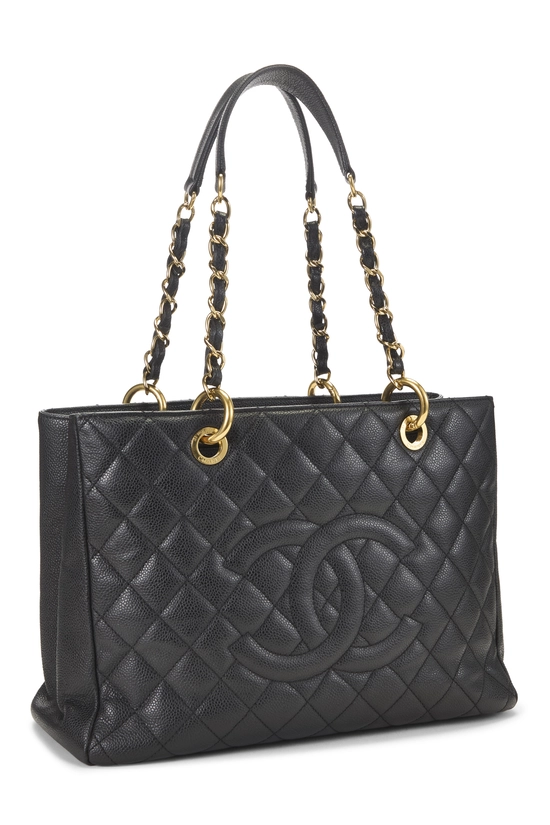 Black Quilted Caviar Grand Shopping Tote (GST), , large image number 1