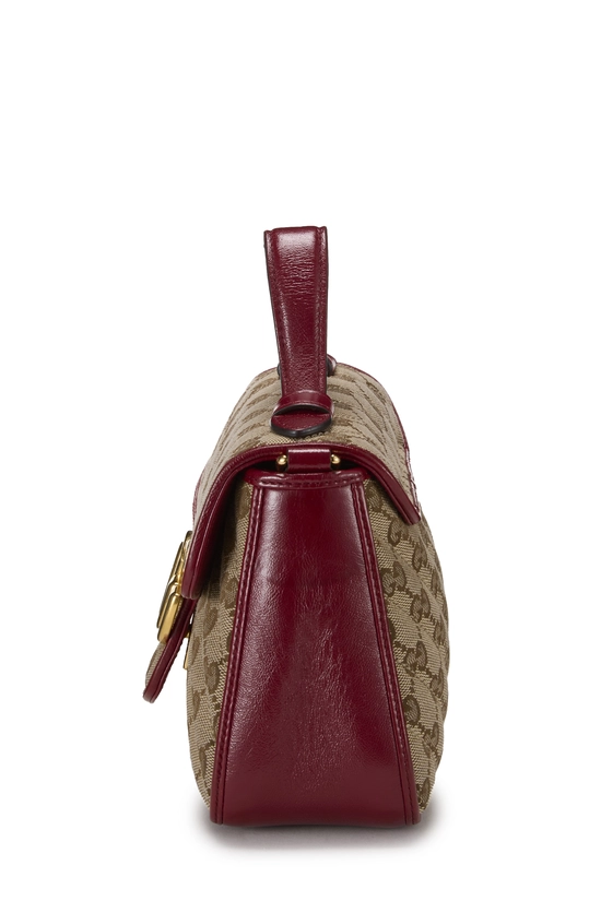 Red GG Canvas Marmont Top Handle Flap Bag Mini, , large image number 2