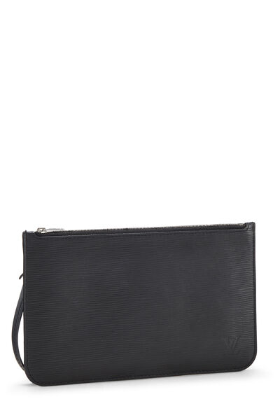 Black Epi Leather Neverfull Pouch MM , , large
