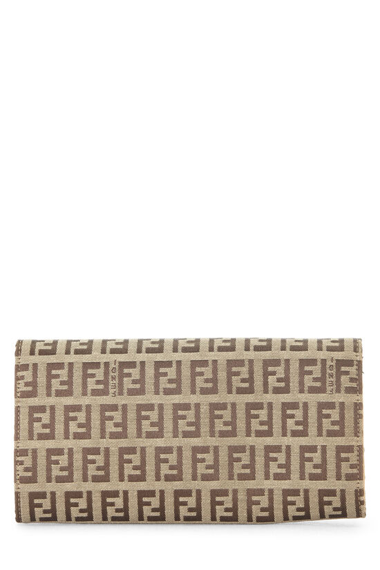 Beige Zucchino Canvas Contential Wallet, , large image number 2
