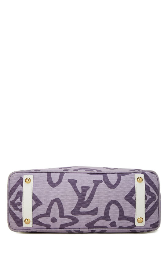 Louis Vuitton White and Purple Monogram Tahitienne Cabas PM, 9