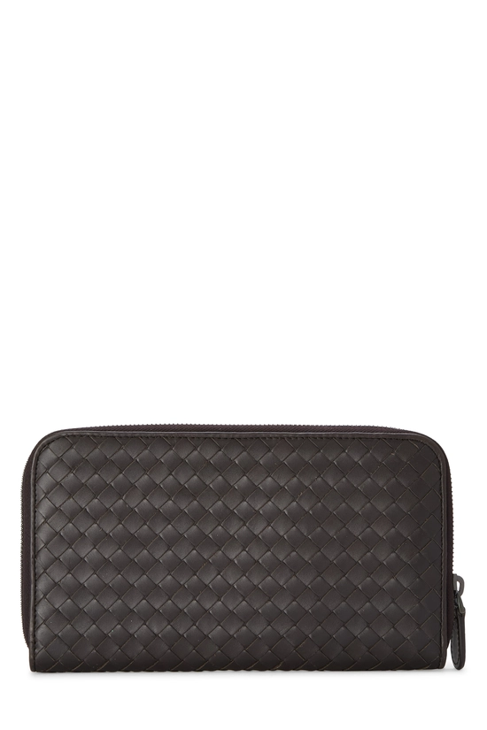 Brown Intrecciato Zip Around Wallet, , large image number 2