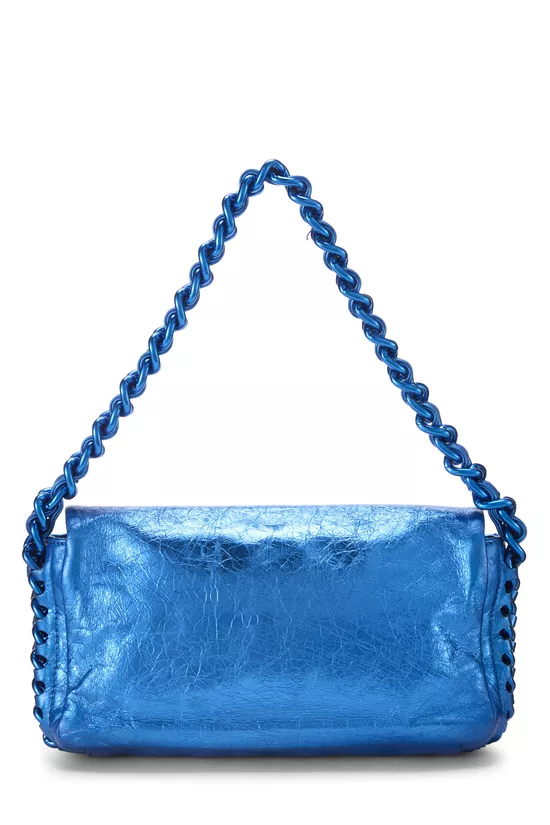 Blue Metallic Calfskin Modern Full Flap Small, , large image number 3