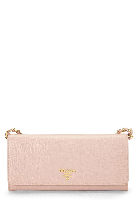 Pink Saffiano Leather Wallet-On-Chain (WOC), , large image number 0