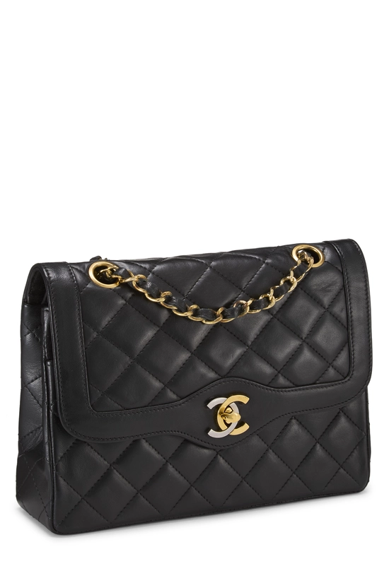 Black Quilted Lambskin Paris Limited Double Flap Small, , large image number 1