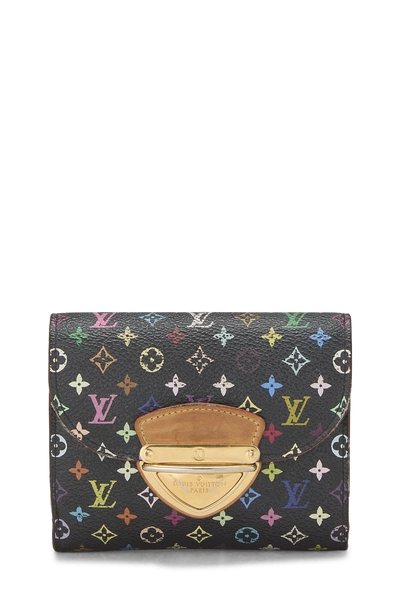Takashi Murakami X Louis Vuitton Black Monogram Multicolore Joey Wallet