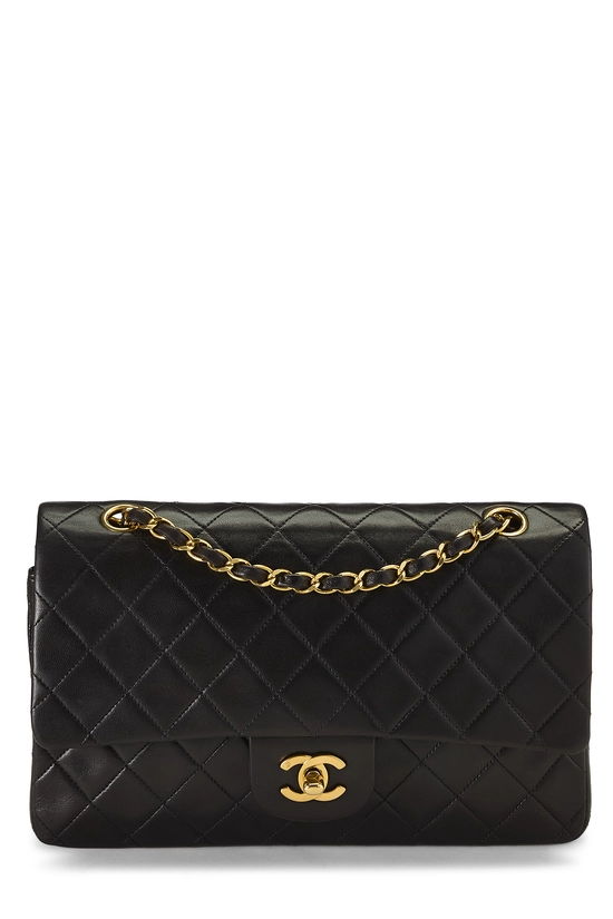 Black Quilted Lambskin Classic Double Flap Medium, , large image number 0