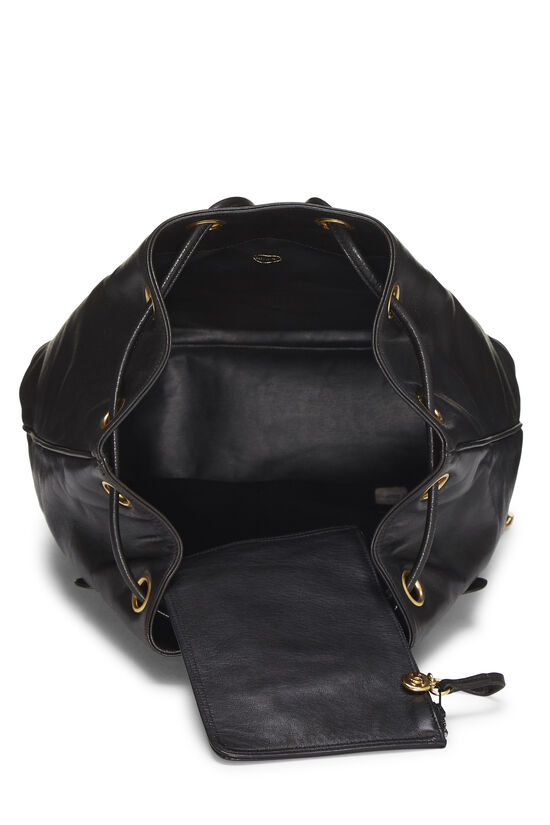 Black Lambskin Bucket Backpack Medium, , large image number 7