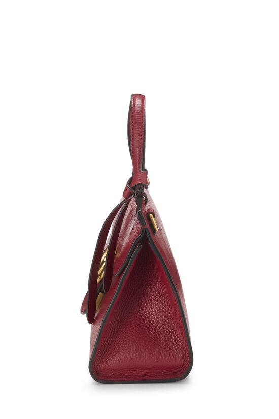 Red Leather GG Marmont Top Handle Flap Bag Mini, , large image number 2
