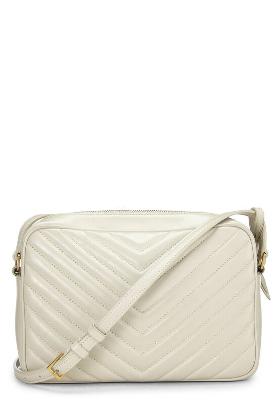 White Quilted Calfskin Lou Camera Bag, , large image number 3