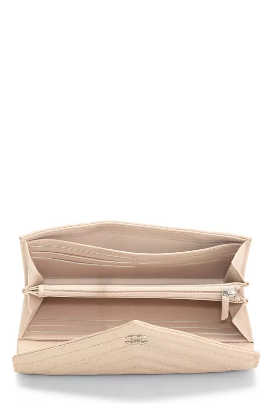 Pink Chevron Caviar 'CC' Wallet, , large image number 3