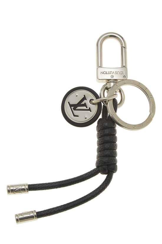 Silver & Black Leather Rope Key Holder, , large image number 0