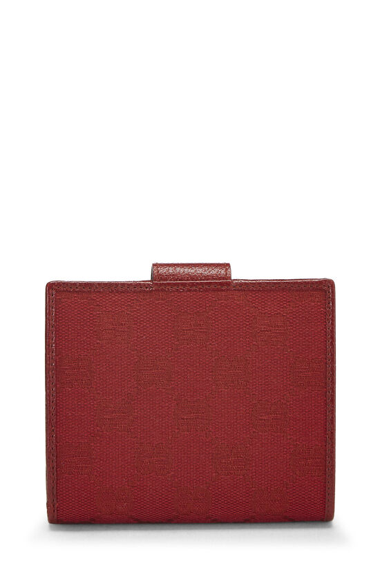 Red GG Canvas Compact Wallet, , large image number 3