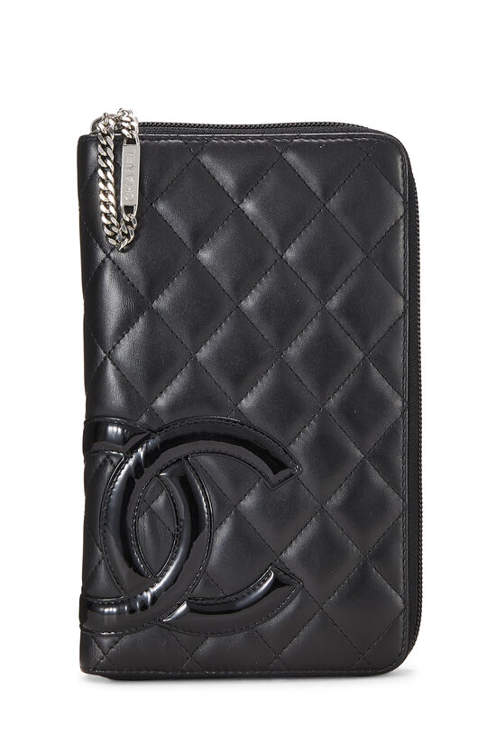 Black Quilted Calfskin Cambon Travel Wallet, , large image number 1