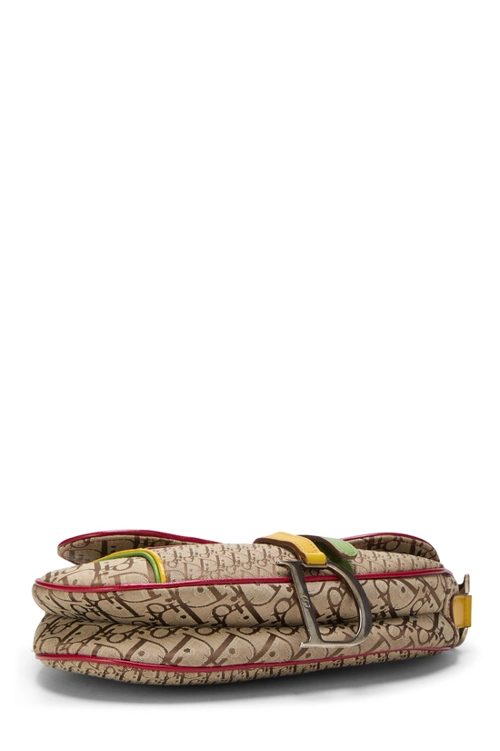 Multicolor Trotter Canvas Rasta Saddle Bag, , large image number 4