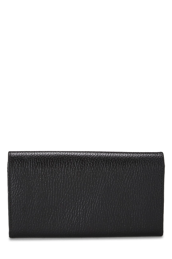 Black Leather Interlocking Continental Wallet, , large image number 2