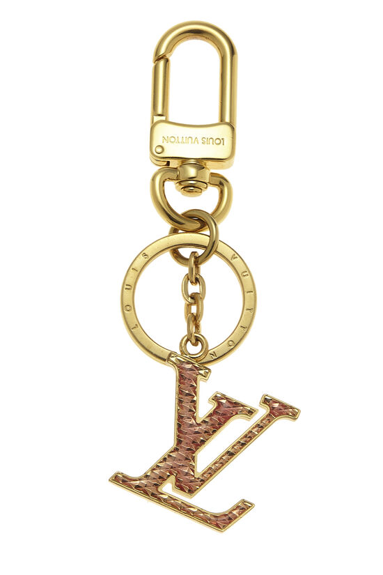 Pink & Gold Guilloche Bag Charm, , large image number 1