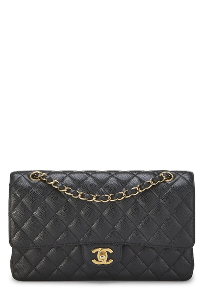 Chanel Black Quilted Caviar Classic Double Flap Medium