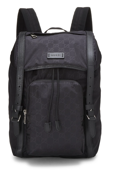 Gucci Black GG Nylon Backpack