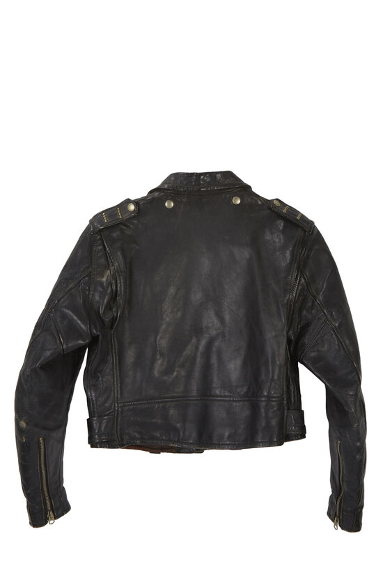 Black Leather 1950s Harley Davidson Jacket, , large image number 1