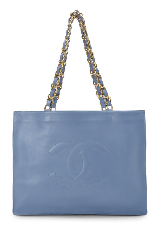 Blue Lambskin Flat Chain Handle Tote Large, , large image number 0