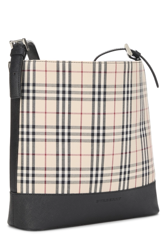 Black Check Jacquard Bucket Shoulder Bag Small, , large image number 1