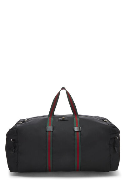 Black Techno Canvas Web Duffle