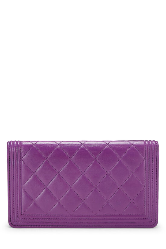 Purple Quilted Lambskin Boy Wallet, , large image number 3