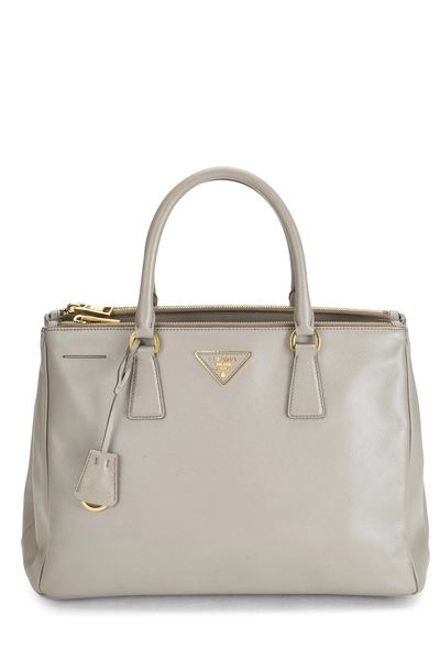 Prada Grey Saffiano Executive Tote Medium