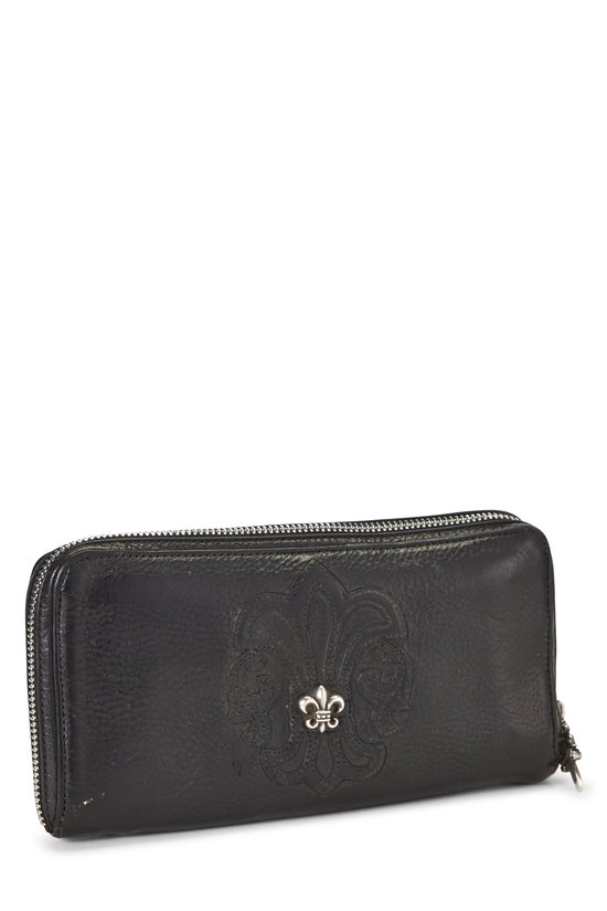 Black Leather BS Fleur Zip Around Wallet, , large image number 1
