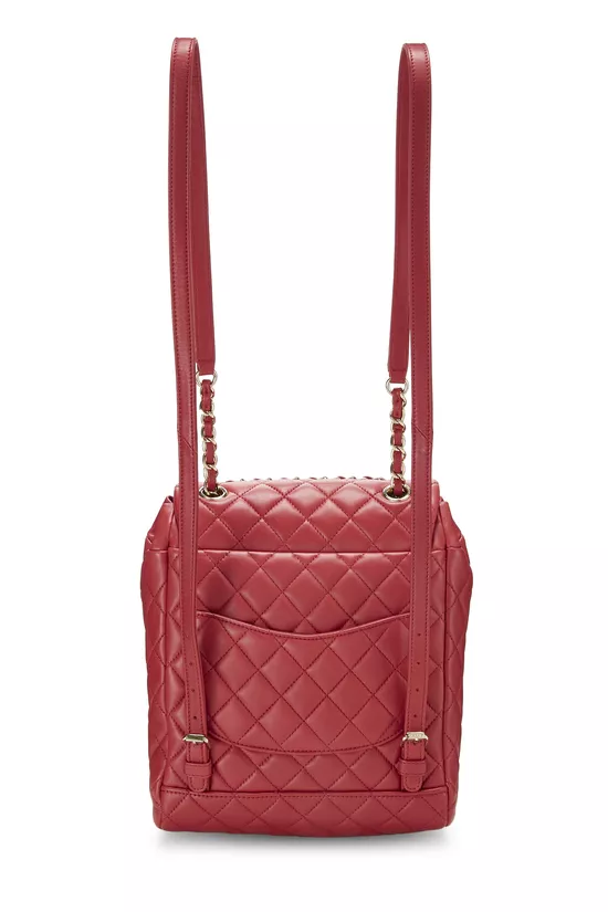 Red Quilted Lambskin Urban Spirit Backpack Small, , large image number 3