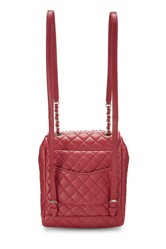 Red Quilted Lambskin Urban Spirit Backpack Small, , large image number 5