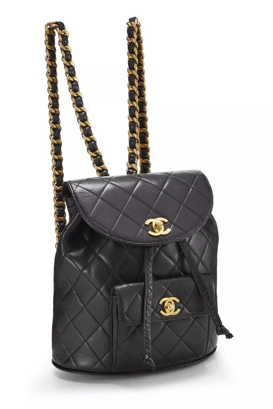 Black Quilted Lambskin 'CC' Classic Backpack Medium, , large image number 1