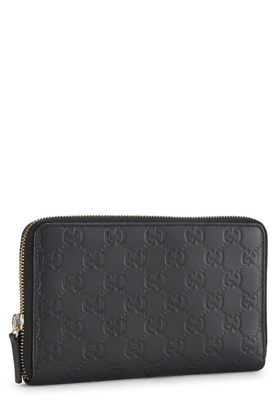 Black Guccissima Zip Around Wallet, , large image number 2