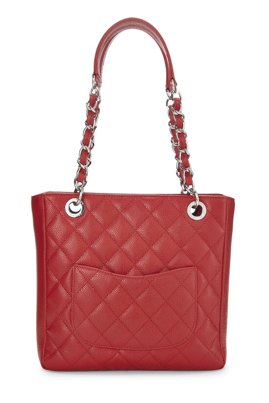 Red Quilted Caviar Petite Shopping Tote (PST), , large image number 3