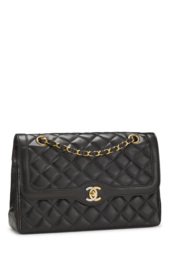 Black Quilted Lambskin Paris Limited Double Flap Medium, , large image number 1