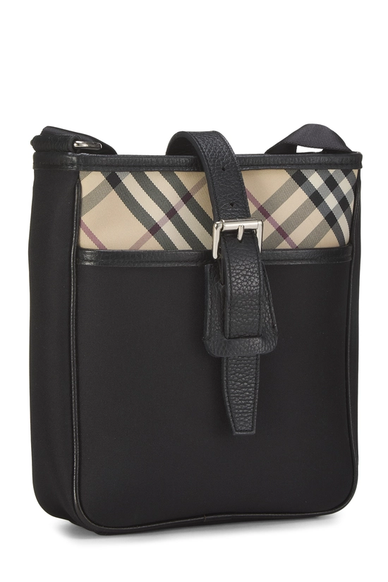 Black Nylon Buckle Messenger Bag, , large image number 1