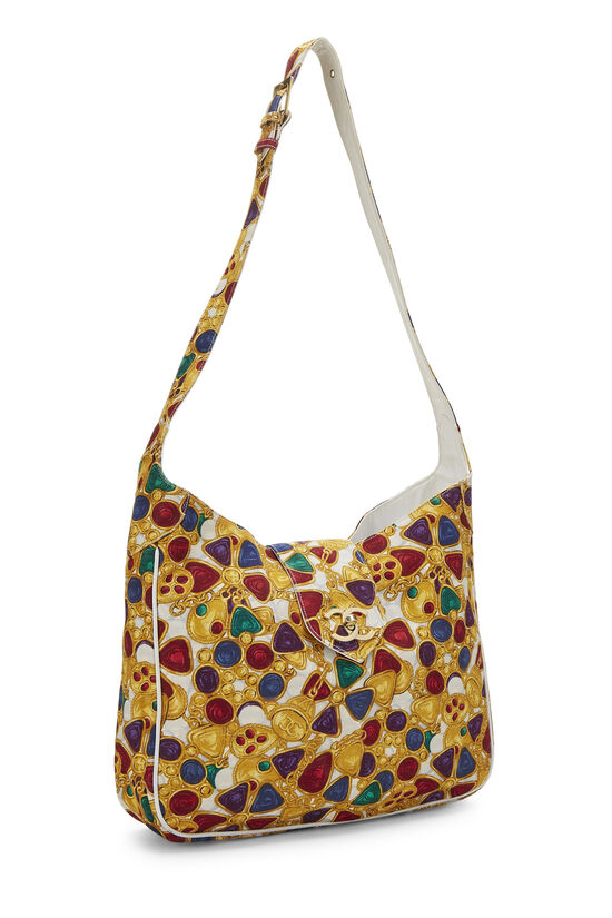 Multicolor Jewel print Canvas Shoulder Bag, , large image number 2