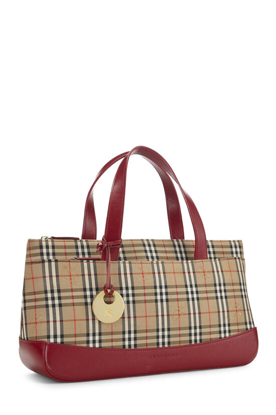 Red Haymarket Check Canvas Handbag, , large image number 2
