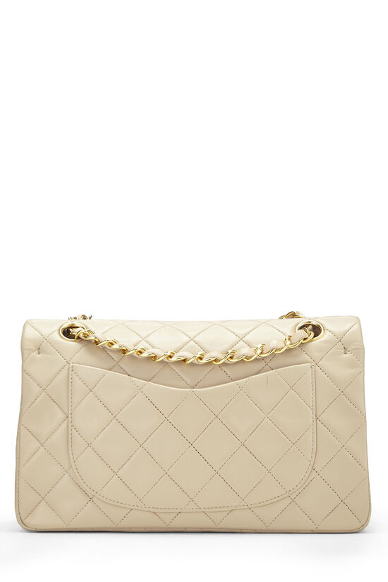 CHANEL Classic Lambskin Quilted Medium Double Flap Bag Beige, 24K Gold  Hardware